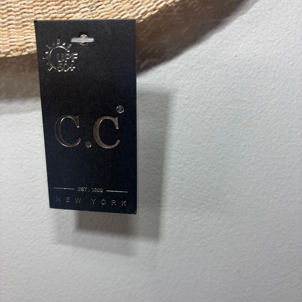 C.C NWT Hat Boho Beige Beachy Coastal Cowgirl Vacation Sun Summer Strawlike OS - Picture 9 of 10
